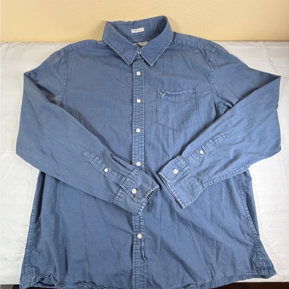 American Eagle Outfitters Denim Blue Button-Down Shirt - Picture 2 of 8